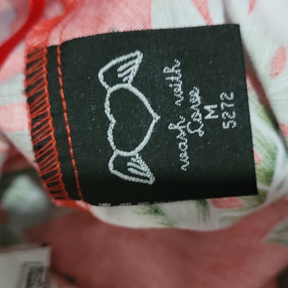 Hell Bunny Vixen red skirt Hibiscus flower print size M - Picture 6 of 7